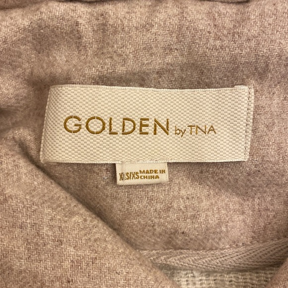 BNWOT Golden by TNA Aritzia Wilfred Zippered Poncho Sweater with Hood - Picture 3 of 6